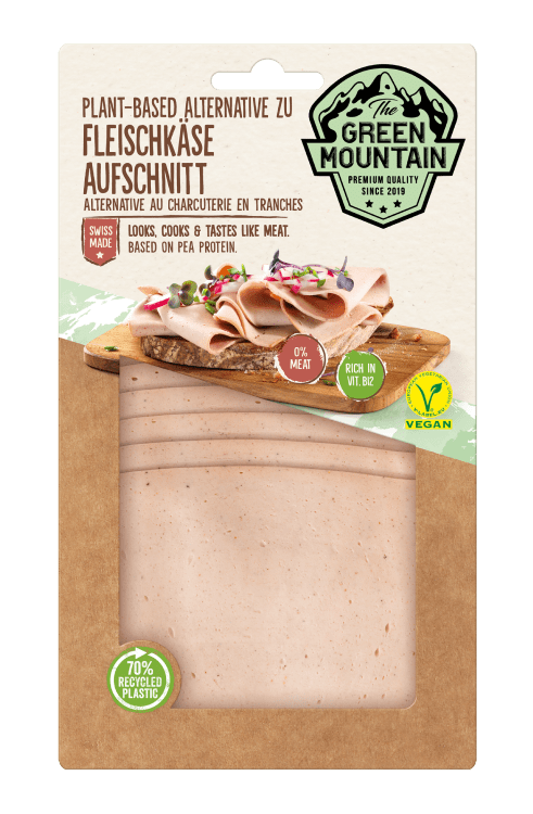 Packshot Plant-based Fleischkäse Aufschnitt von THE GREEN MOUNTAIN